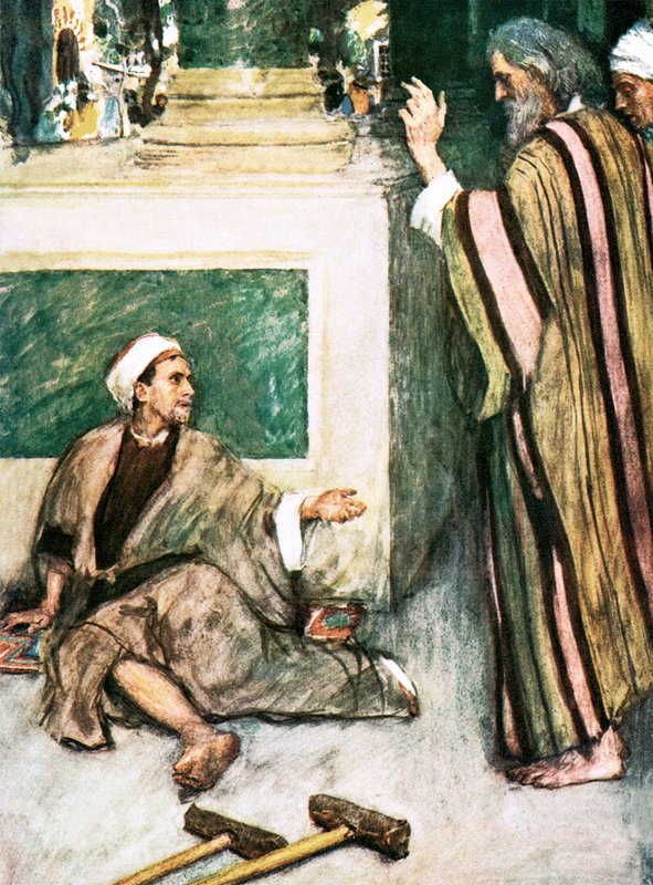 Peter and John healing the lame man by William Hatherell