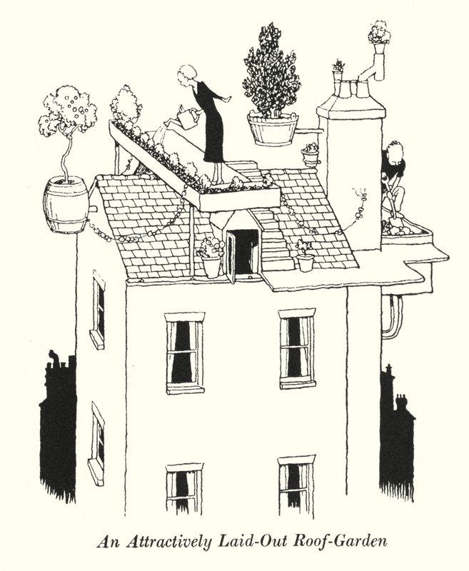 An Attractively Laid-Out Roof-Garden by William Heath Robinson