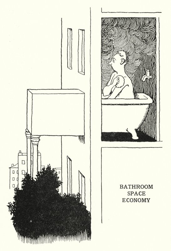 Bathroom Space Economy by William Heath Robinson
