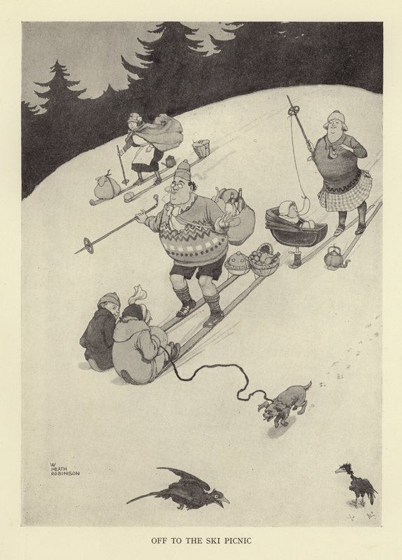 Off to the ski picnic by William Heath Robinson