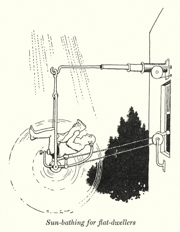 Sun-Bathing for Flat-Dwellers by William Heath Robinson