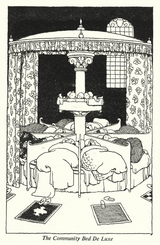 The Community Bed De Luxe by William Heath Robinson