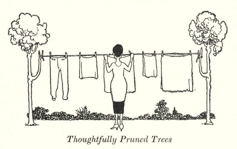 Thoughtfully Pruned Trees by William Heath Robinson