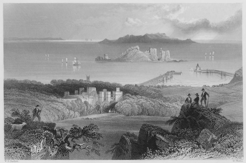 Howth Castle by William Henry (after) Bartlett