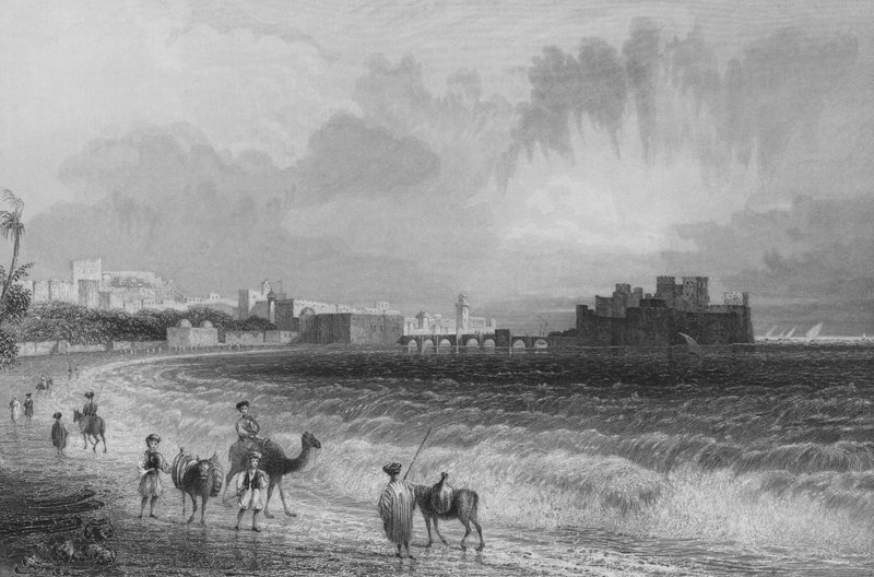 Sidon, on the Approach from Beirout by William Henry Bartlett
