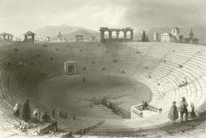 The Amphitheatre, Verona by William Henry Bartlett