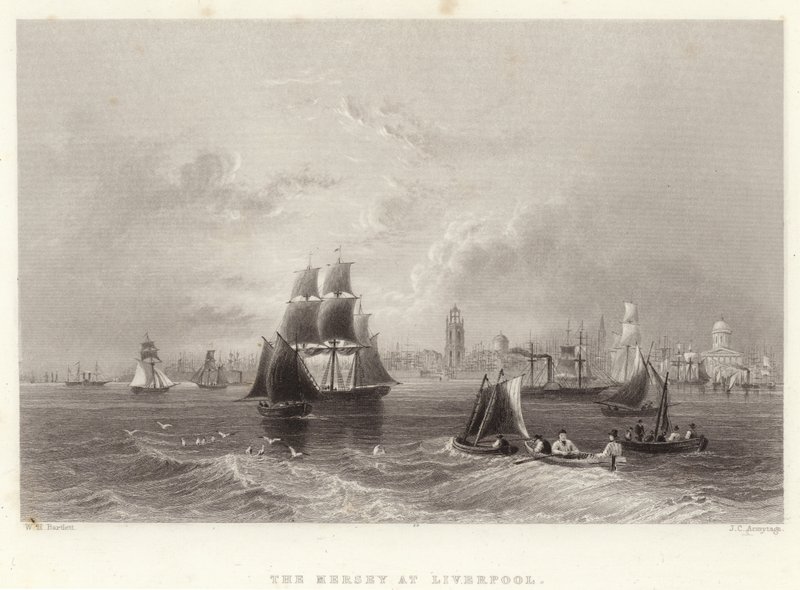 The Mersey at Liverpool by William Henry Bartlett