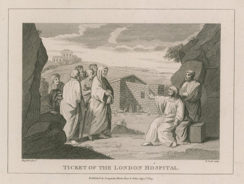 Ticket of the London Hospital by William Hogarth