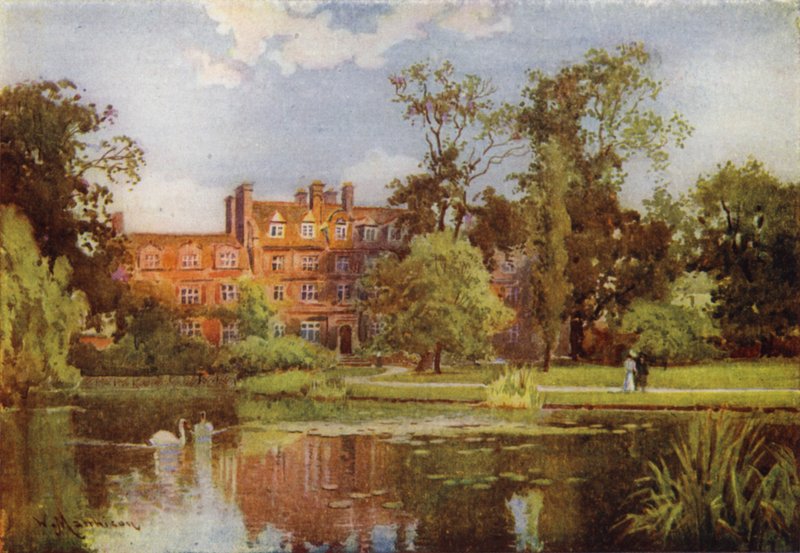 The Lake and New Buildings, Emmanuel College by William Matthison