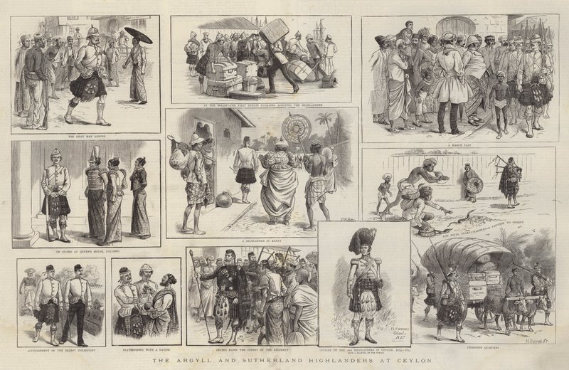 The Argyll and Sutherland Highlanders at Ceylon by William Ralston