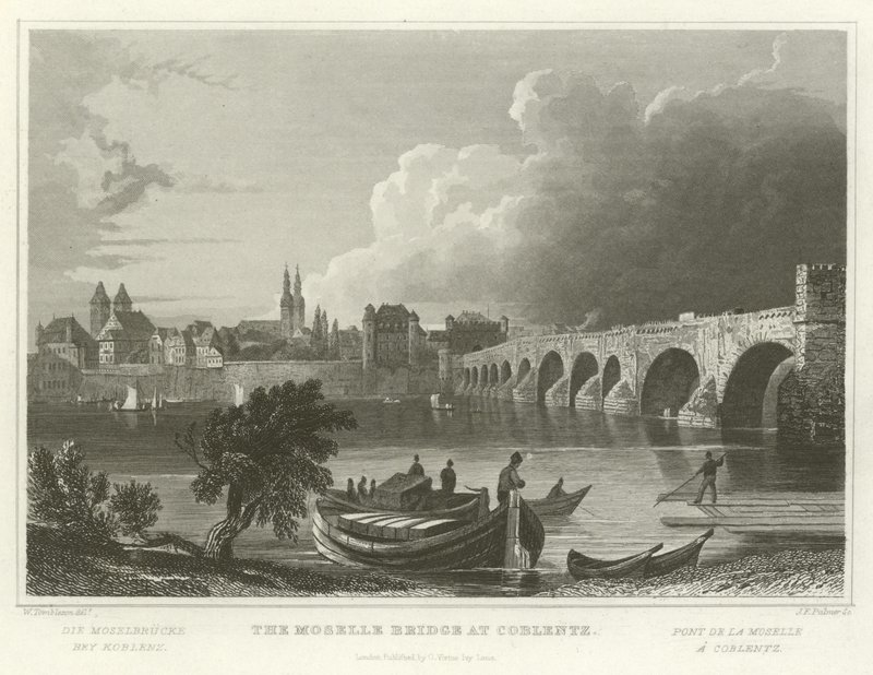 The Moselle Bridge at Coblentz by William Tombleson