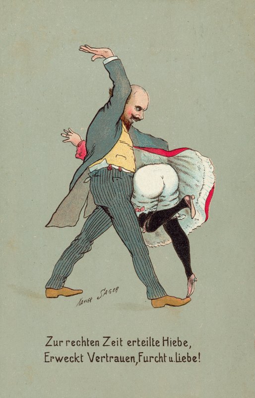 Man Smacking Girl on the Bottom by Xavier Sager