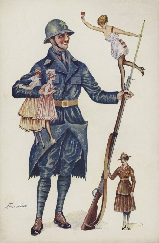Soldier Surrounded by Girls by Xavier Sager