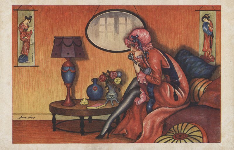 Woman on the telephone by Xavier Sager