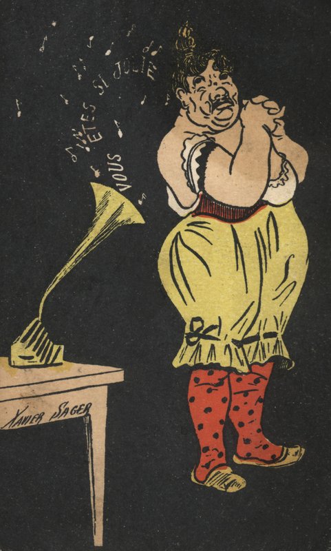 Woman with Gramophone by Xavier Sager