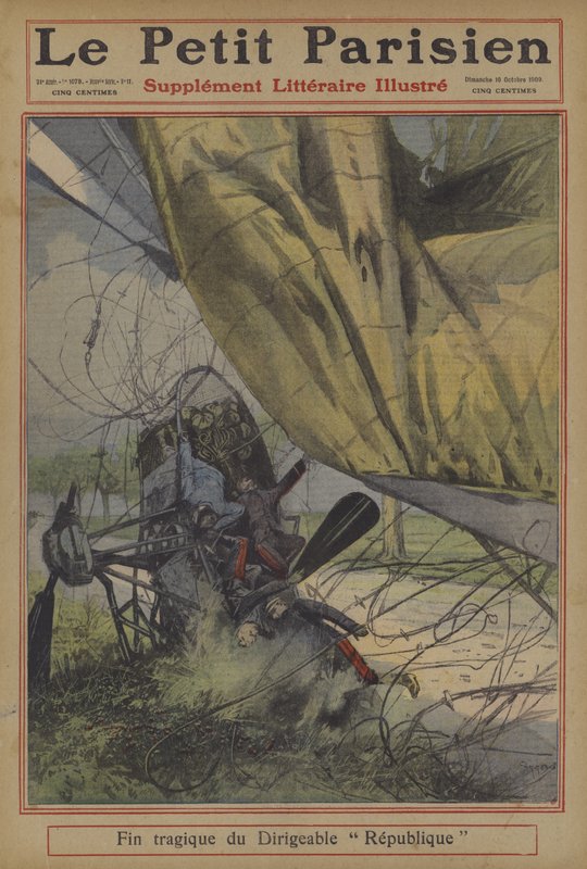 Tragic End of the French Airship La Republique by Carrey