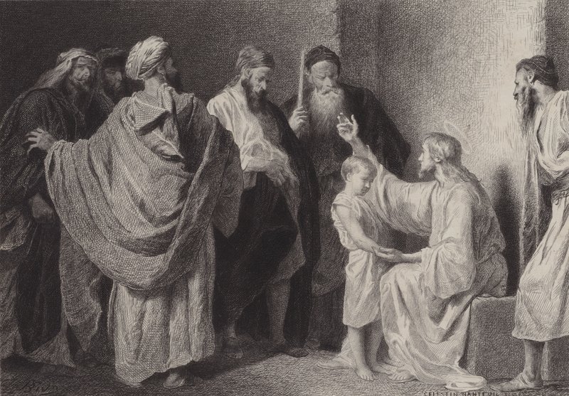 Jesus and a Child by after Albert Robida