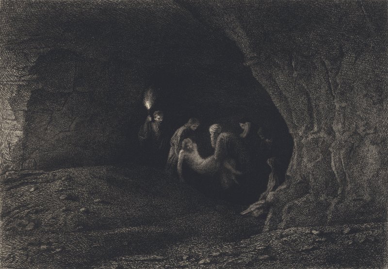 Jesus Laid in the Sepulchre by after Albert Robida