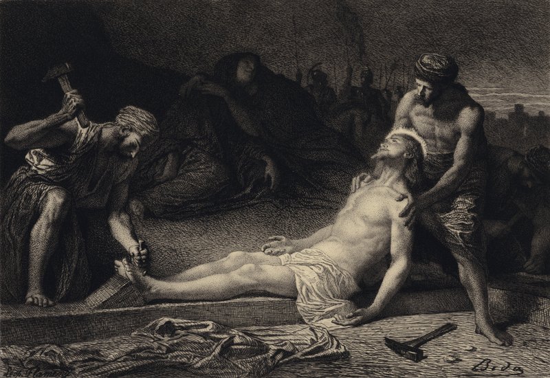 Jesus Nailed to the Cross by after Albert Robida