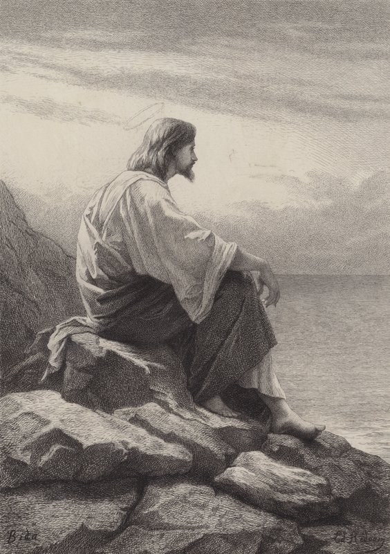 Jesus Seated by the Sea Side by after Albert Robida