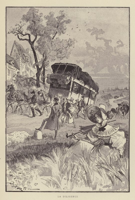 The Stagecoach by after Albert Robida