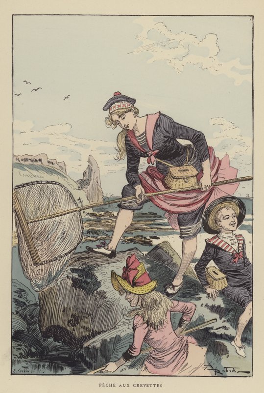 Shrimp Fishing by after Albert Robida