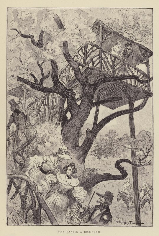 A Party at Robinson by after Albert Robida