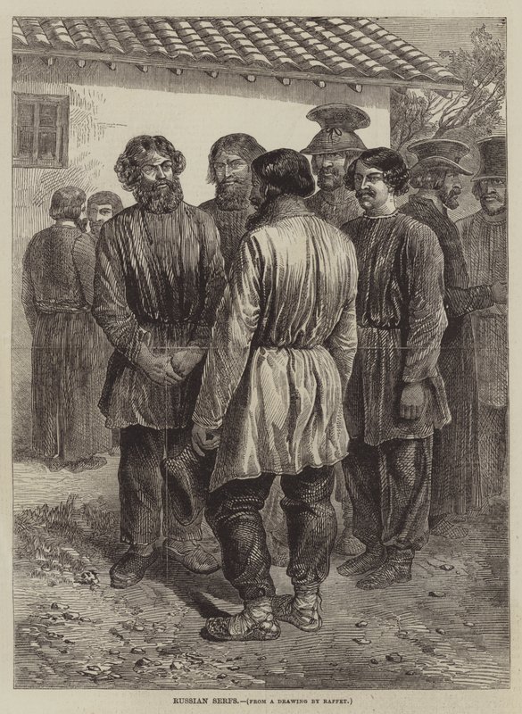 Russian Serfs by after Denis Auguste Marie Raffet