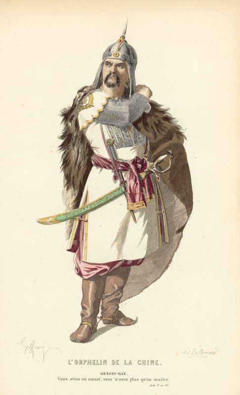 The Orphan of China, Genghis Khan by after Edmond A.F. Geffroy