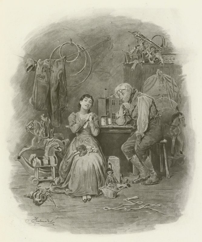 Caleb Plummer and His Blind Daughter by after Frederick Barnard