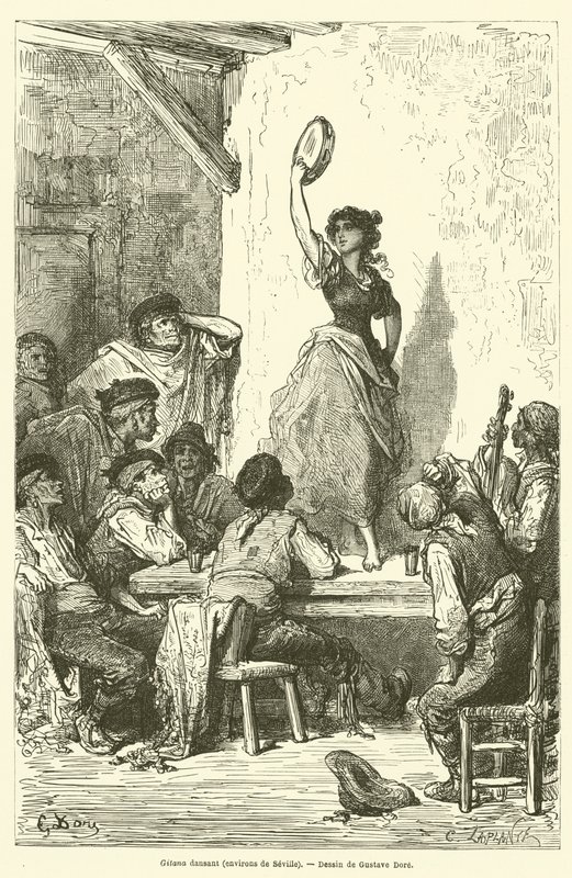 Gypsy Dancing, Near Seville by Gustave after Dore