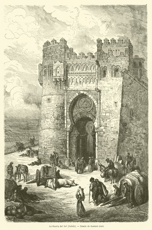 The Gate of the Sun, Toledo by Gustave after Dore