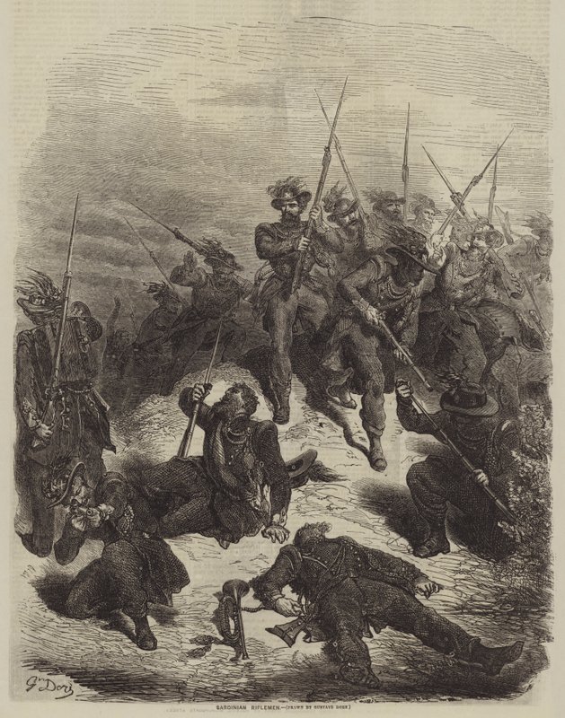 Sardinian Riflemen by Gustave after Dore