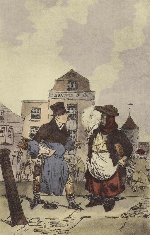 Butchers - Fish Merchants by after Henri Bonaventure Monnier