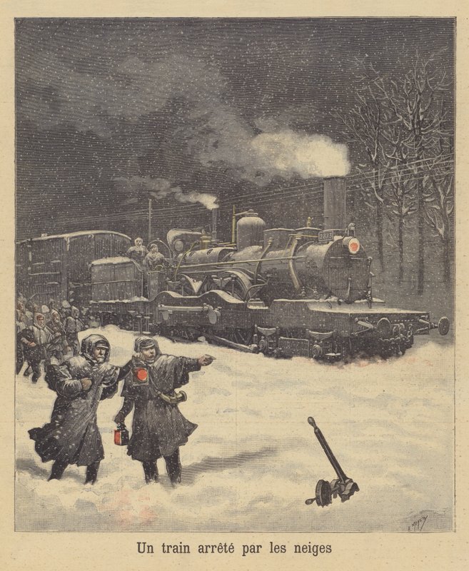 A Train Stopped by the Snow by after Henri Meyer
