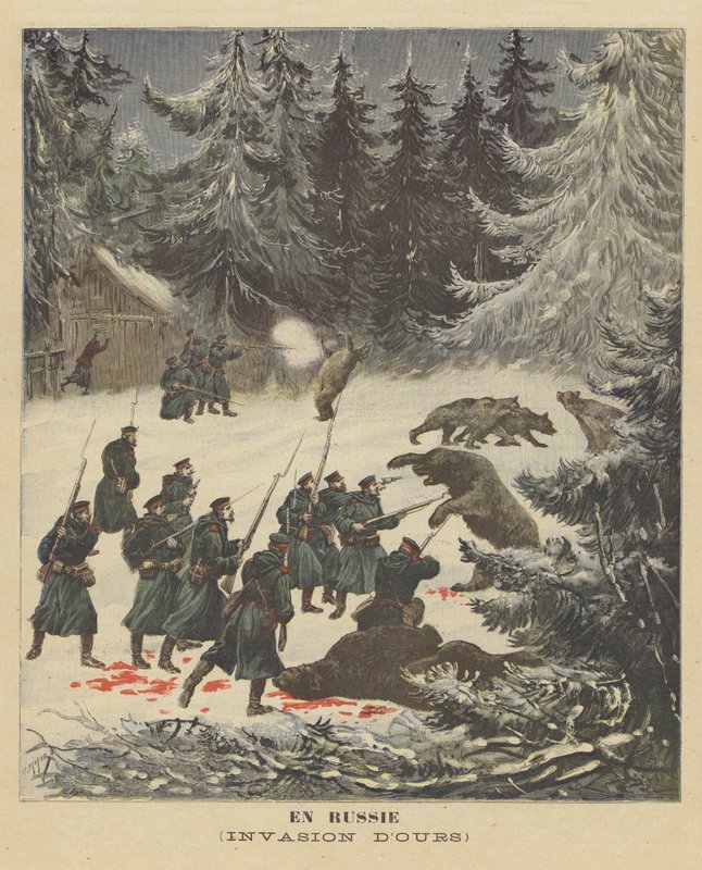 An Invasion of Bears in Russia by after Henri Meyer