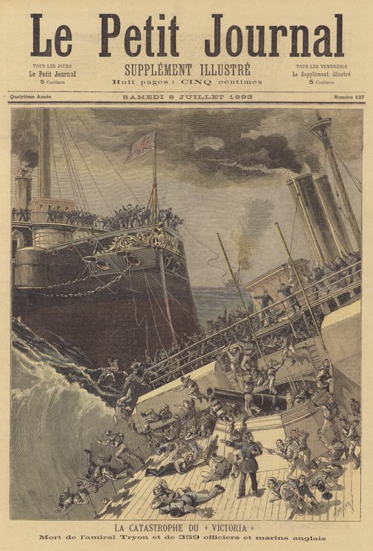The Sinking of HMS Victoria by after Henri Meyer