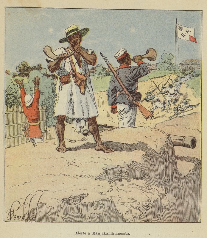 Alert at Manjakandrianomba by after Louis Charles Bombled