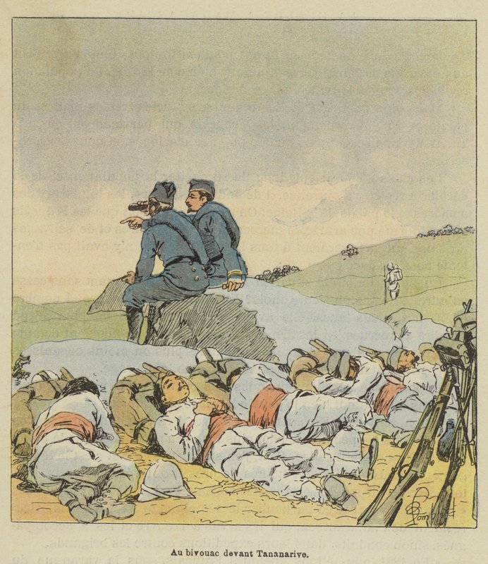 At the Bivouac in Front of Tananarive by after Louis Charles Bombled