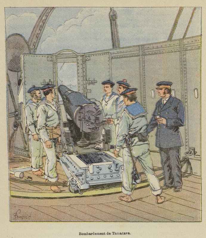 Bombardment of Tamatave by after Louis Charles Bombled