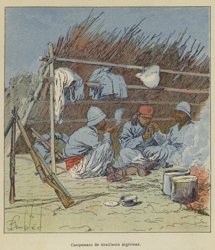 Camp of Algerian Sharpshooters by after Louis Charles Bombled
