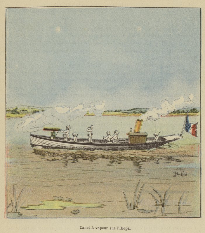 Steam Boat on the Ikopa by after Louis Charles Bombled