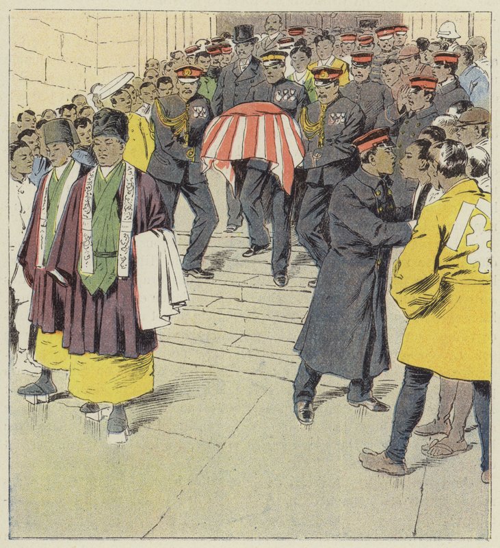 Military Religious Ceremony in Tokyo by after Louis Charles Bombled