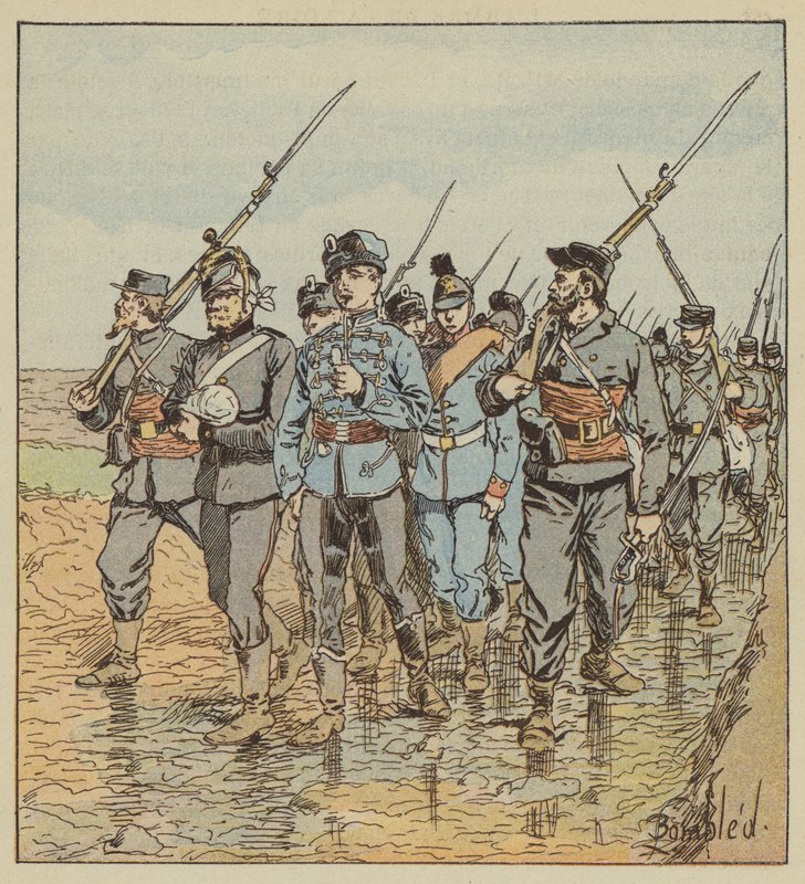 Franc-Tireurs Bringing Back German Prisoners by after Louis Charles Bombled