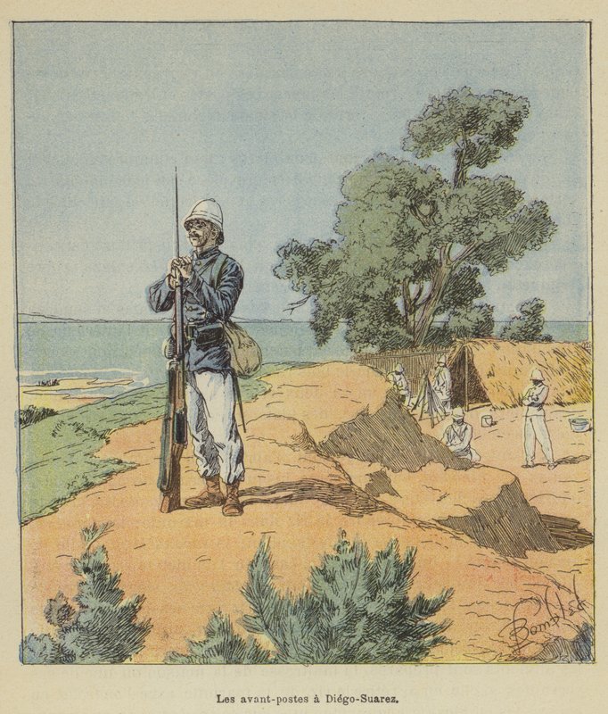 The Outposts in Diego-Suarez by after Louis Charles Bombled