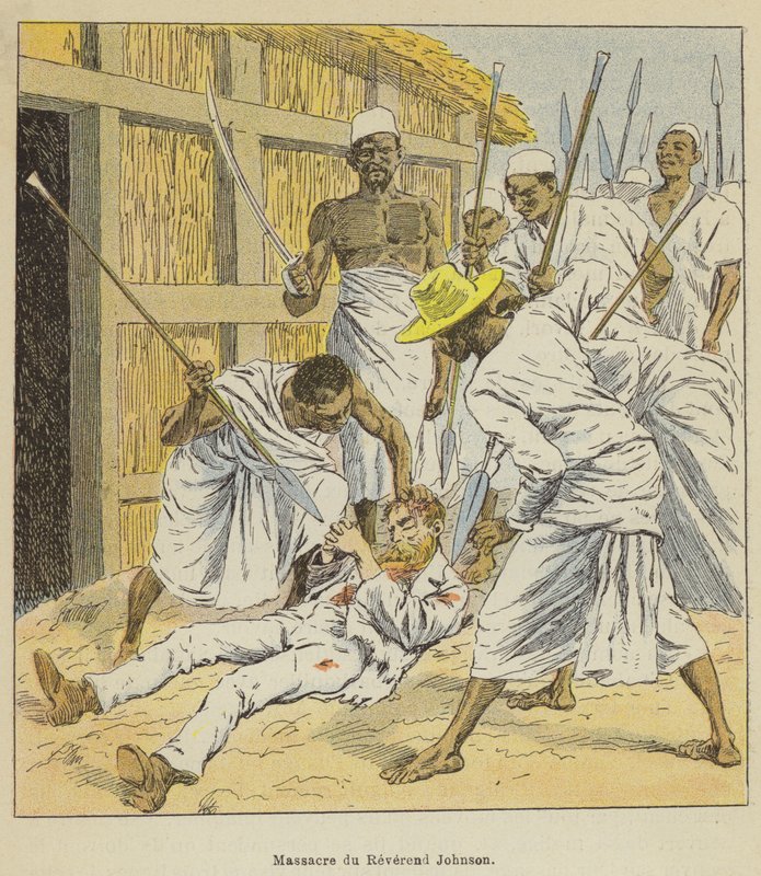 Massacre of Reverend Johnson by after Louis Charles Bombled