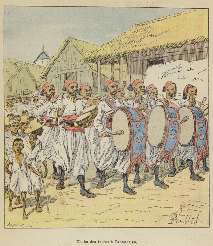 Nouba of the Turcos in Tananarive by after Louis Charles Bombled