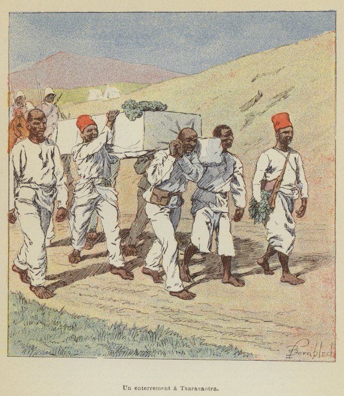 A Burial at Tsarasaotra by after Louis Charles Bombled