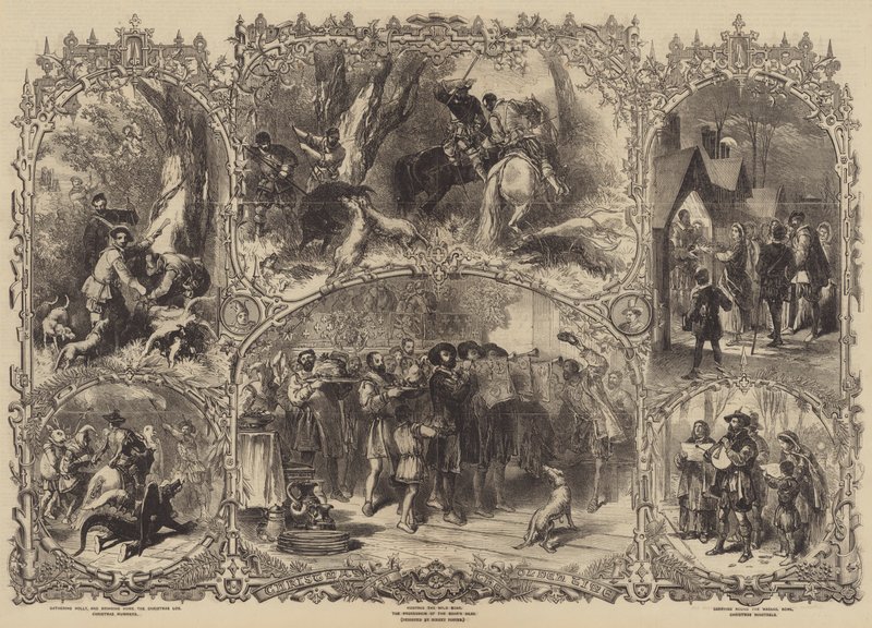Christmas in the Olden Time by after Myles Birket Foster