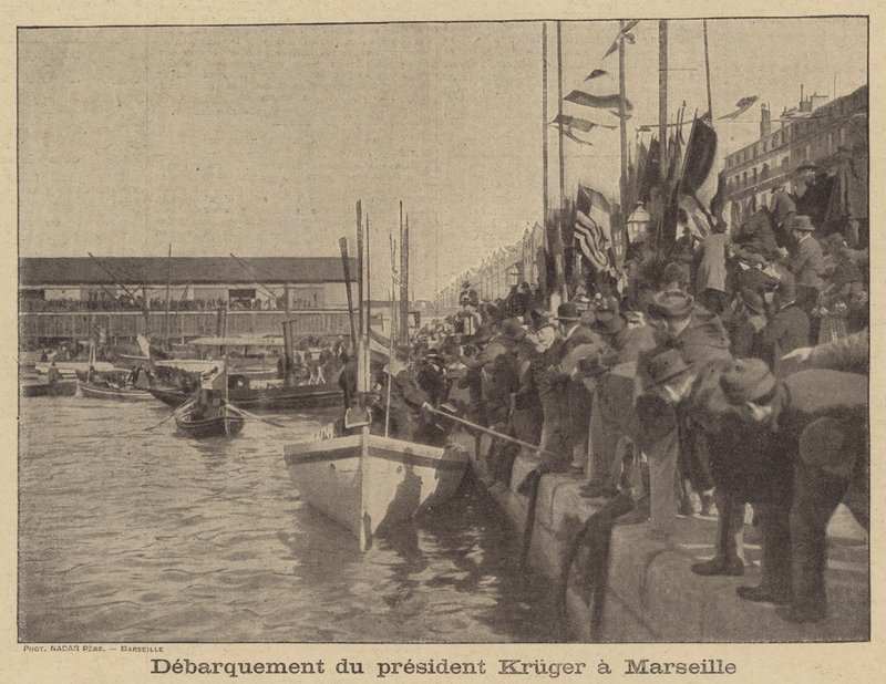 President Kruger of Transvaal arriving in Marseilles by after Nadar